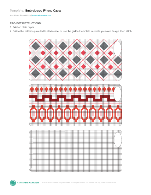 Embroidered iPhone Case Templates - Free Download