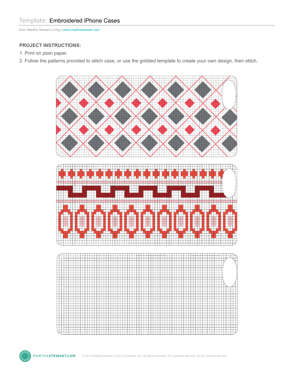 Embroidered iPhone Case Templates - Free Download