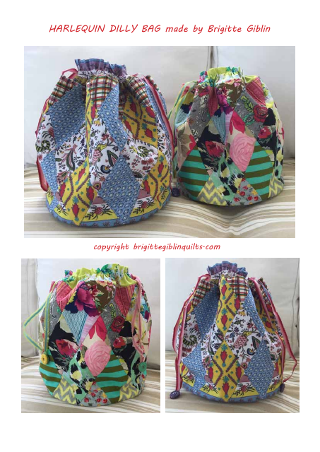 Harlequin Dilly Bag Sewing Templates - Brigitte Giblin
