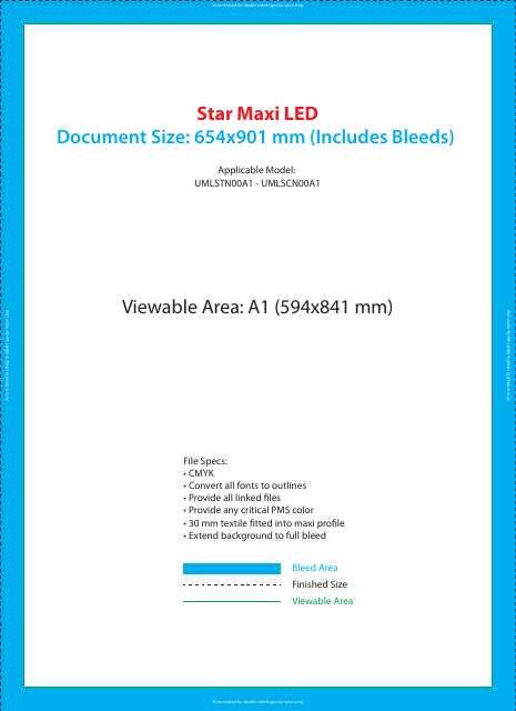 Star Maxi LED Print Template - Customizable Documents for Effective LED Printing