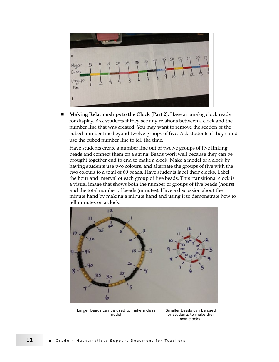 Grade 4 Mathematics Support Document for Teachers: Shape and Space, Page 12
