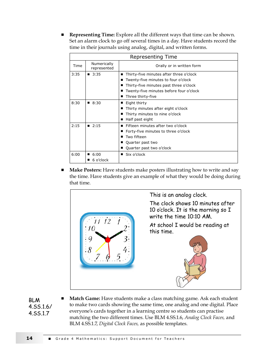 Grade 4 Mathematics Support Document for Teachers: Shape and Space, Page 14