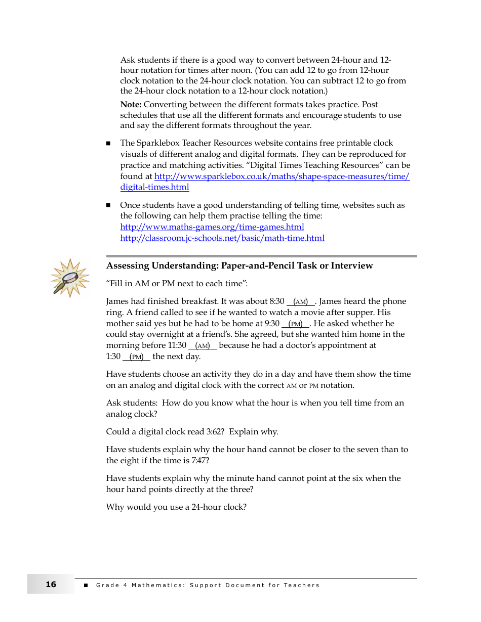 Grade 4 Mathematics Support Document for Teachers: Shape and Space, Page 16