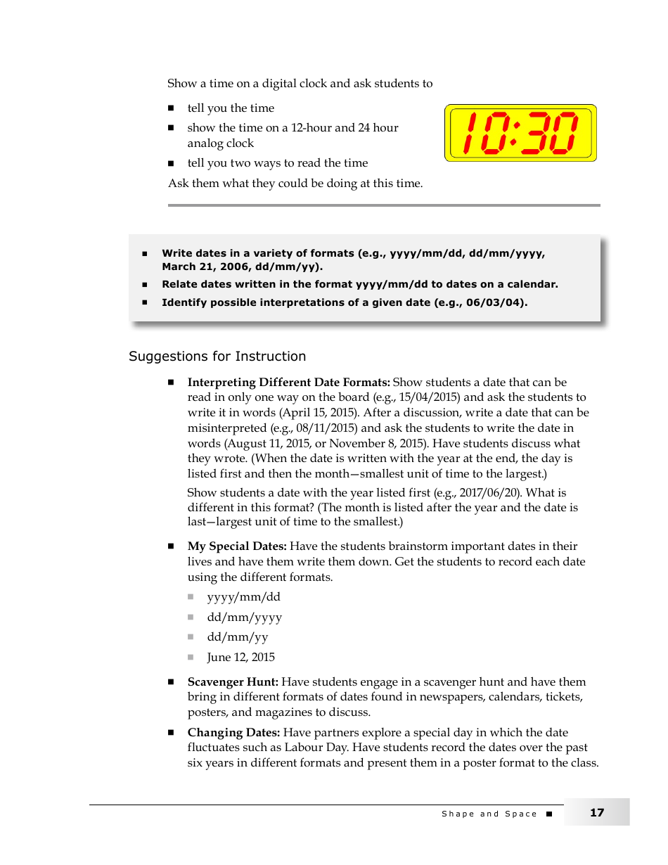 Grade 4 Mathematics Support Document for Teachers: Shape and Space, Page 17