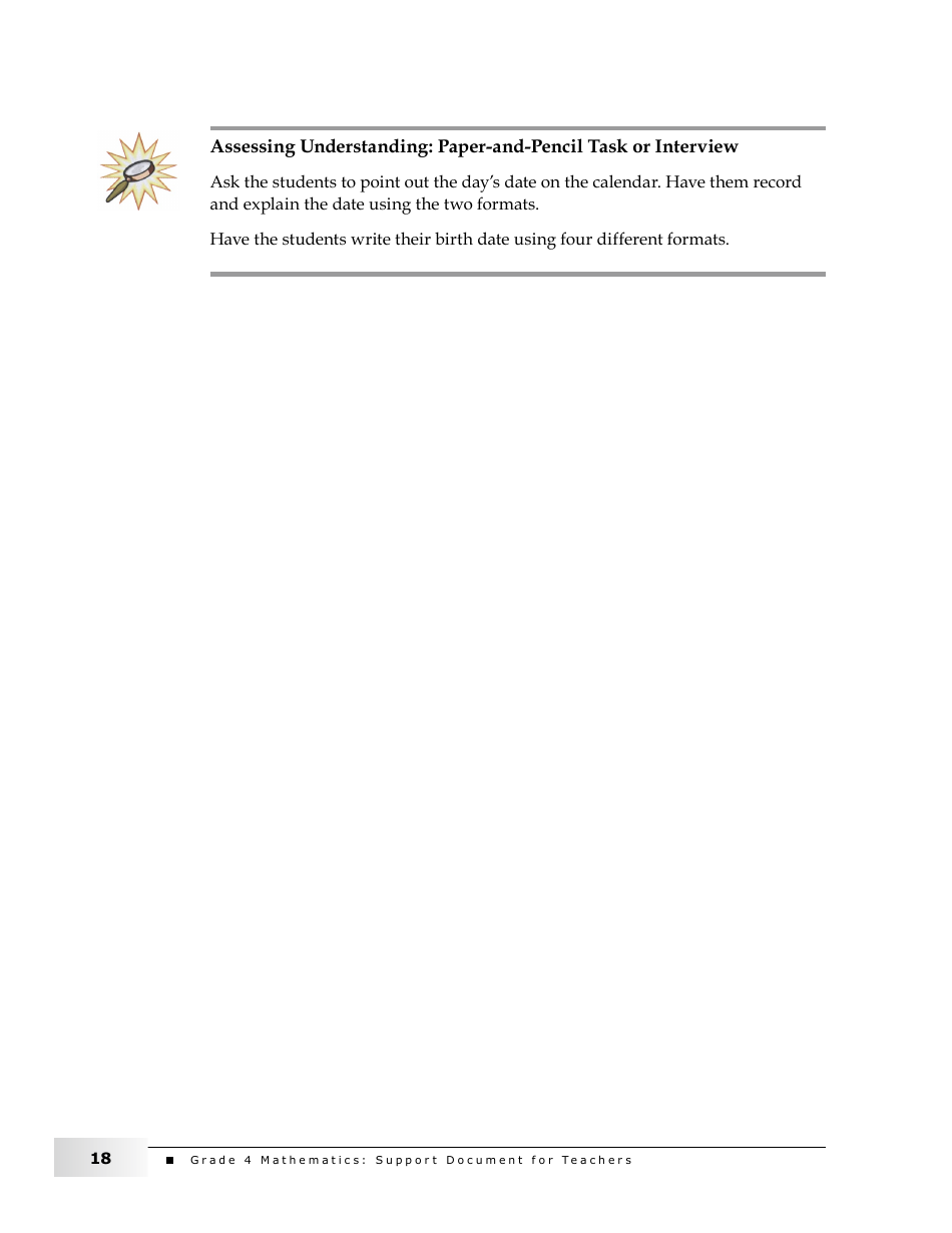 Grade 4 Mathematics Support Document for Teachers: Shape and Space, Page 18