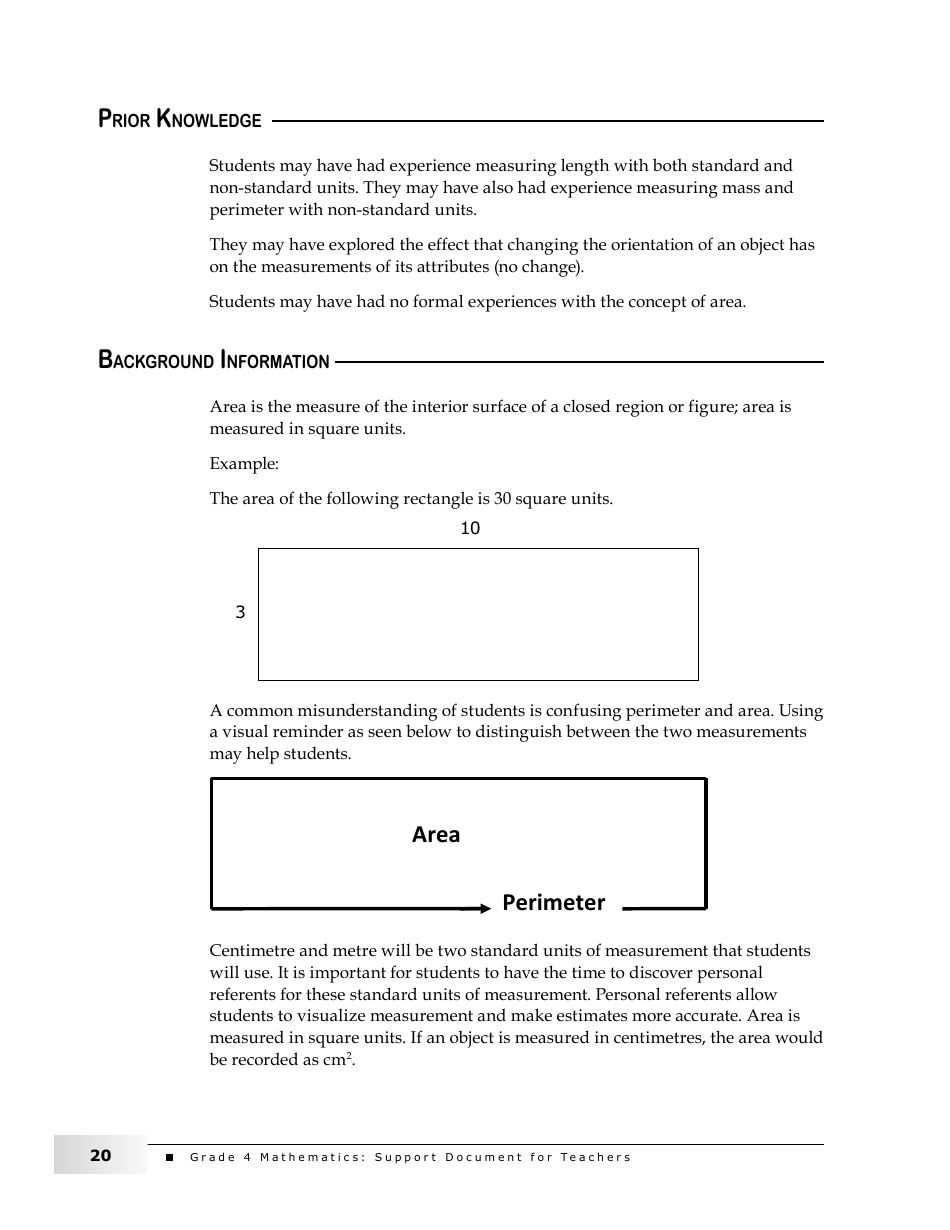 Grade 4 Mathematics Support Document for Teachers: Shape and Space, Page 20