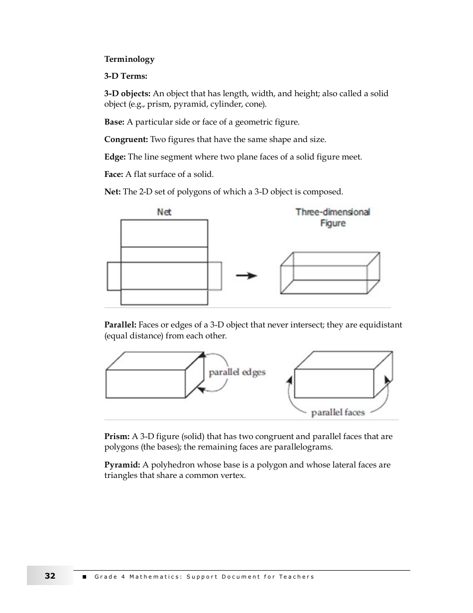 Grade 4 Mathematics Support Document for Teachers: Shape and Space, Page 32