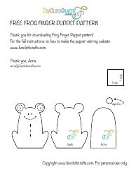Document preview: Frog Finger Puppet Template - Funclothcrafts