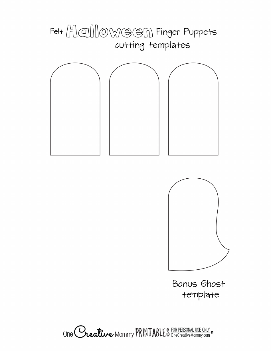Felt Halloween Finger Puppet Cutting Templates Download Printable PDF