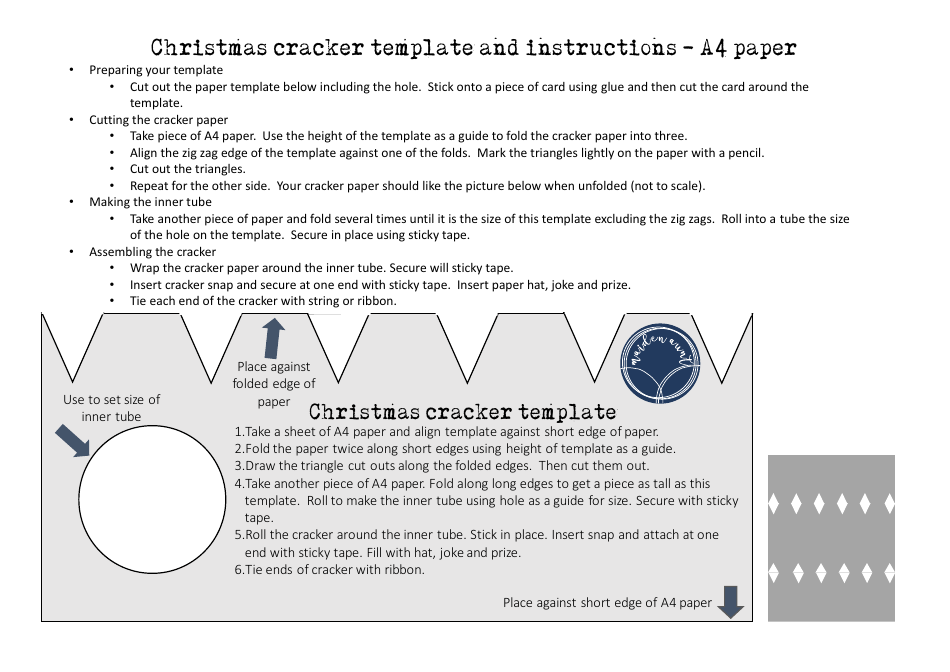 Christmas Cracker Templates - Free printable designs for DIY Christmas crackers.