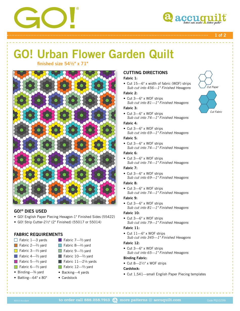 Urban Flower Garden Quilt Pattern Accuquilt Download Printable PDF
