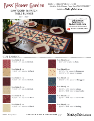 Document preview: Sawtooth 16-patch Table Runner Pattern - Shabby Fabrics