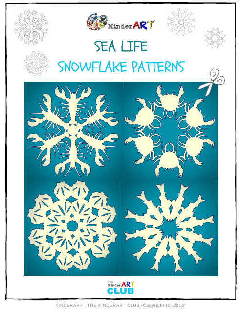 Sea Life Snowflake Pattern Templates - the Kinderart Club