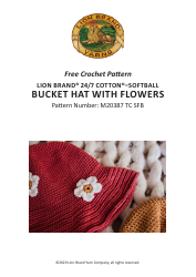 Document preview: Bucket Hat With Flowers Crochet Pattern - Lion Brand Yarn Company