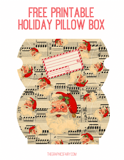 Holiday Pillow Box Template Download Pdf