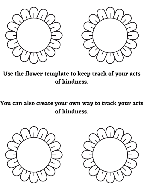 Acts of Kindness Tracking Flower Template