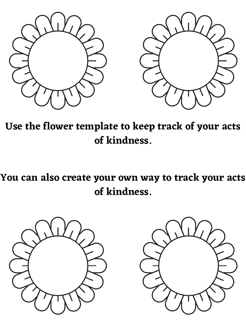Acts of Kindness Tracking Flower Template, Page 1