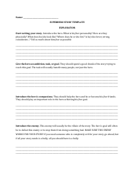 Document preview: Superhero Story Template