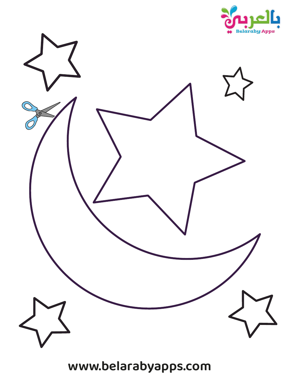 Moon and Start Coloring Pages, Page 4