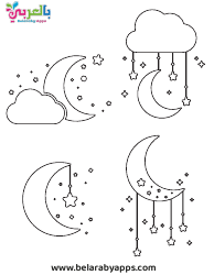 Moon and Start Coloring Pages, Page 9