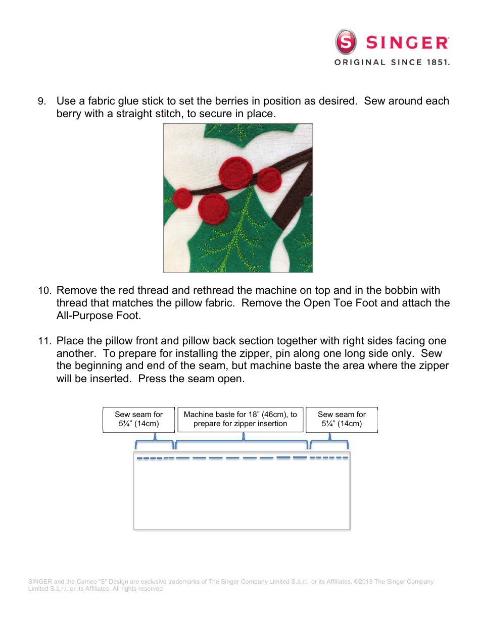 Holly Leaves Decorative Pillow Sewing Templates - the Singer Company, Page 5