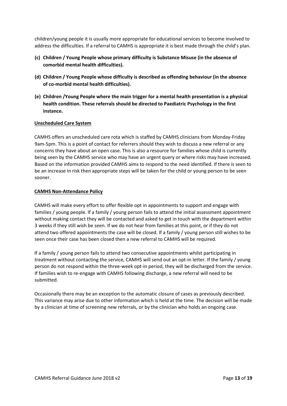 Child and Adolescent Mental Health Service Flow Chart - United Kingdom, Page 13