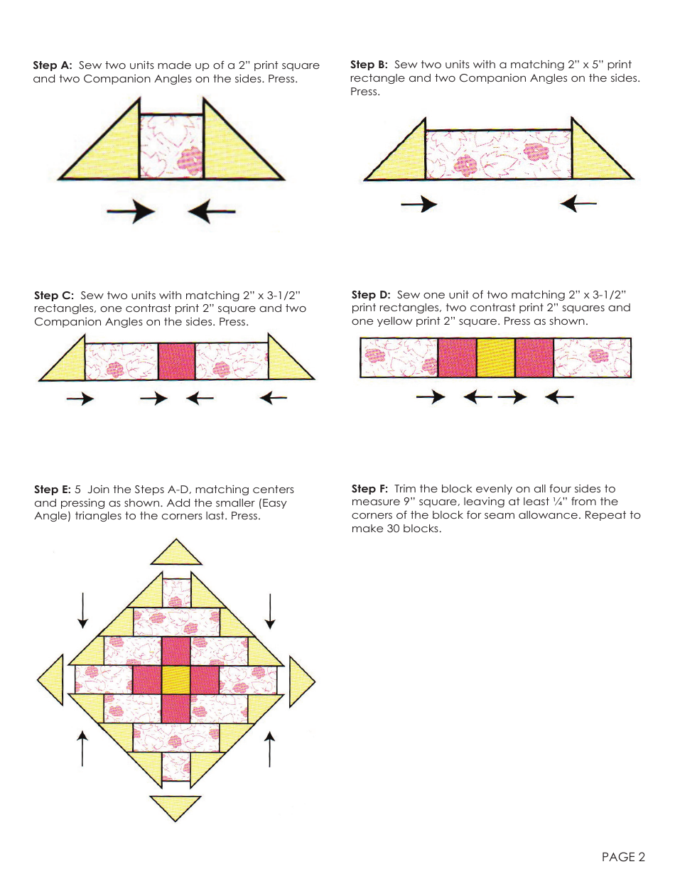 Grandmas Flower Garden Quilt Pattern, Page 2