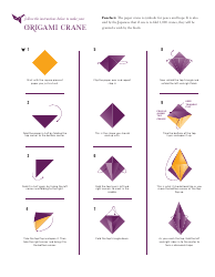 Origami Paper Crane Template, Page 2