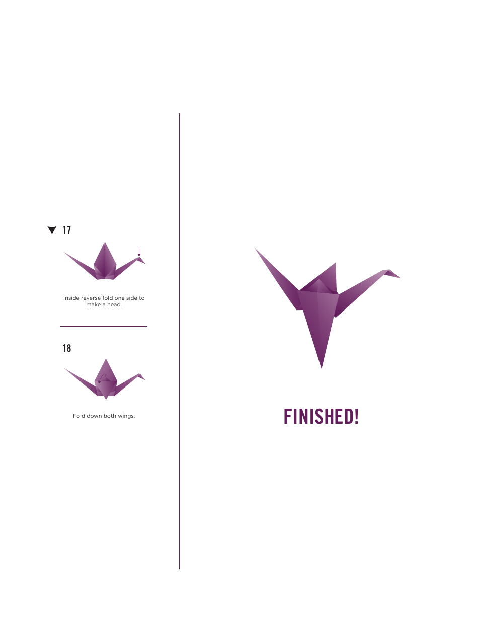 Origami Paper Crane Template, Page 4