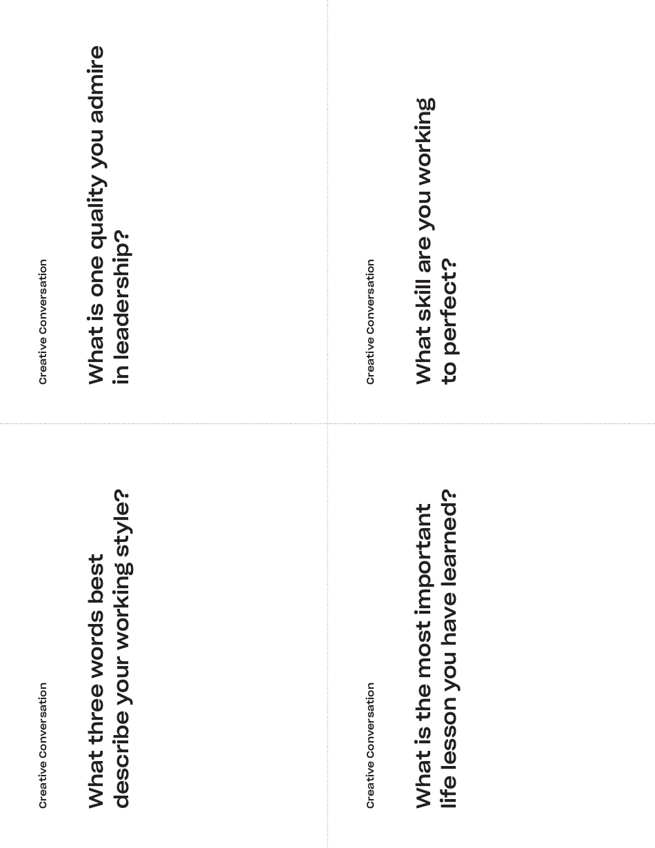 Creative Conversation Card Templates, Page 18