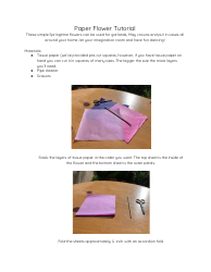 Document preview: Tissue Paper Flower Tutorial