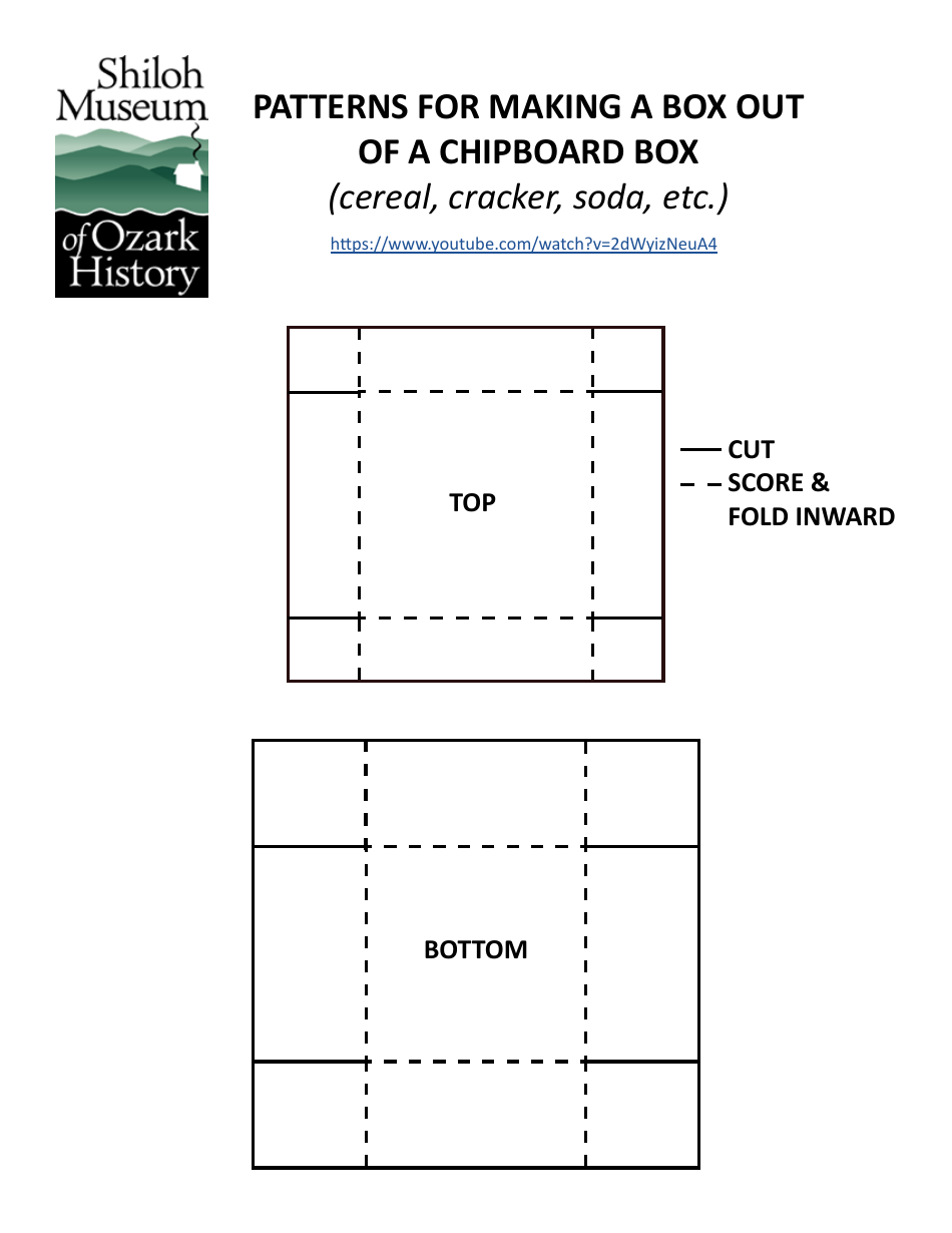 Chipboard Box Pattern Template, Page 1