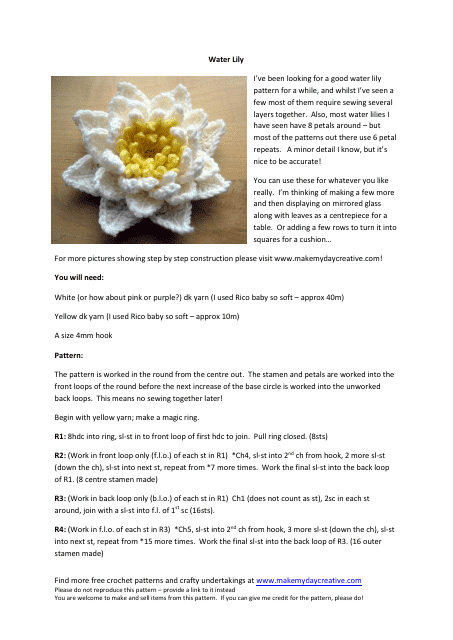 Water Lily Crochet Pattern Preview