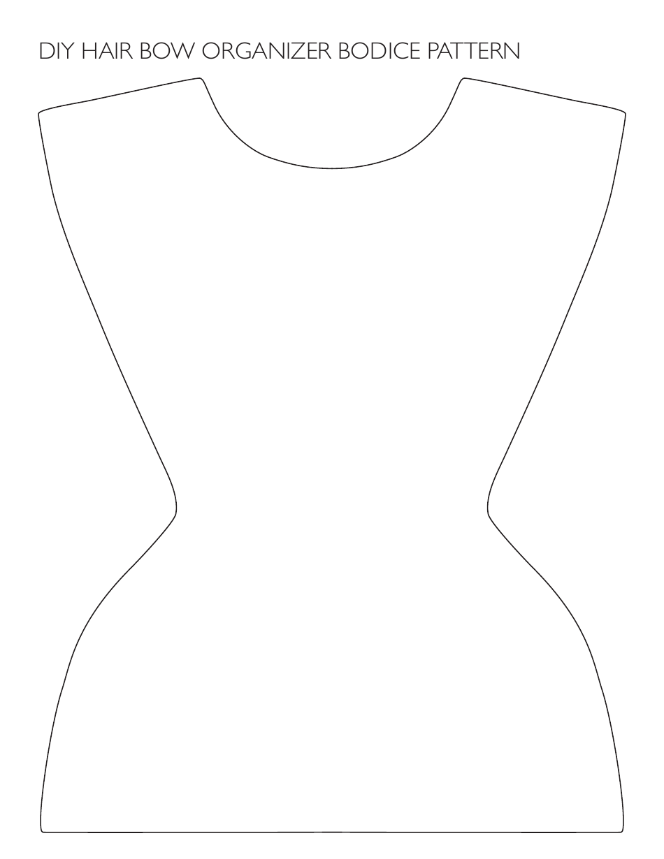 Diy Hair Bow Organizer Bodice Pattern Template, Page 1