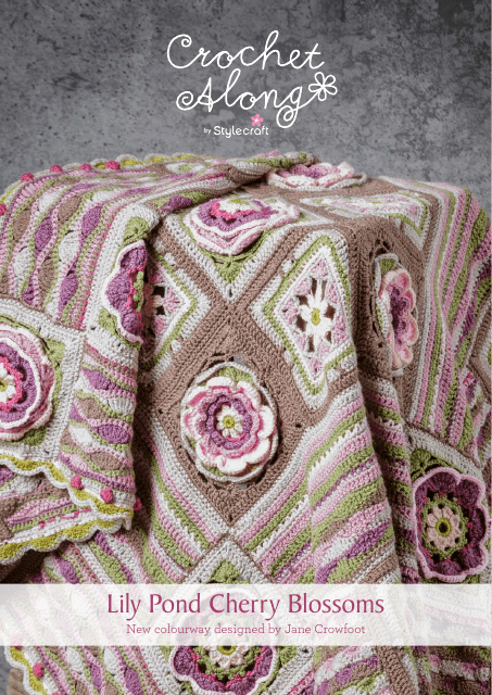 Lily Pond Cherry Blossoms Blanket Crochet Pattern
