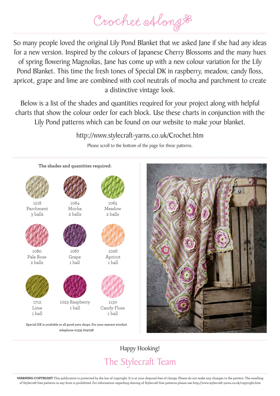 Lily Pond Cherry Blossoms Blanket Crochet Pattern, Page 2