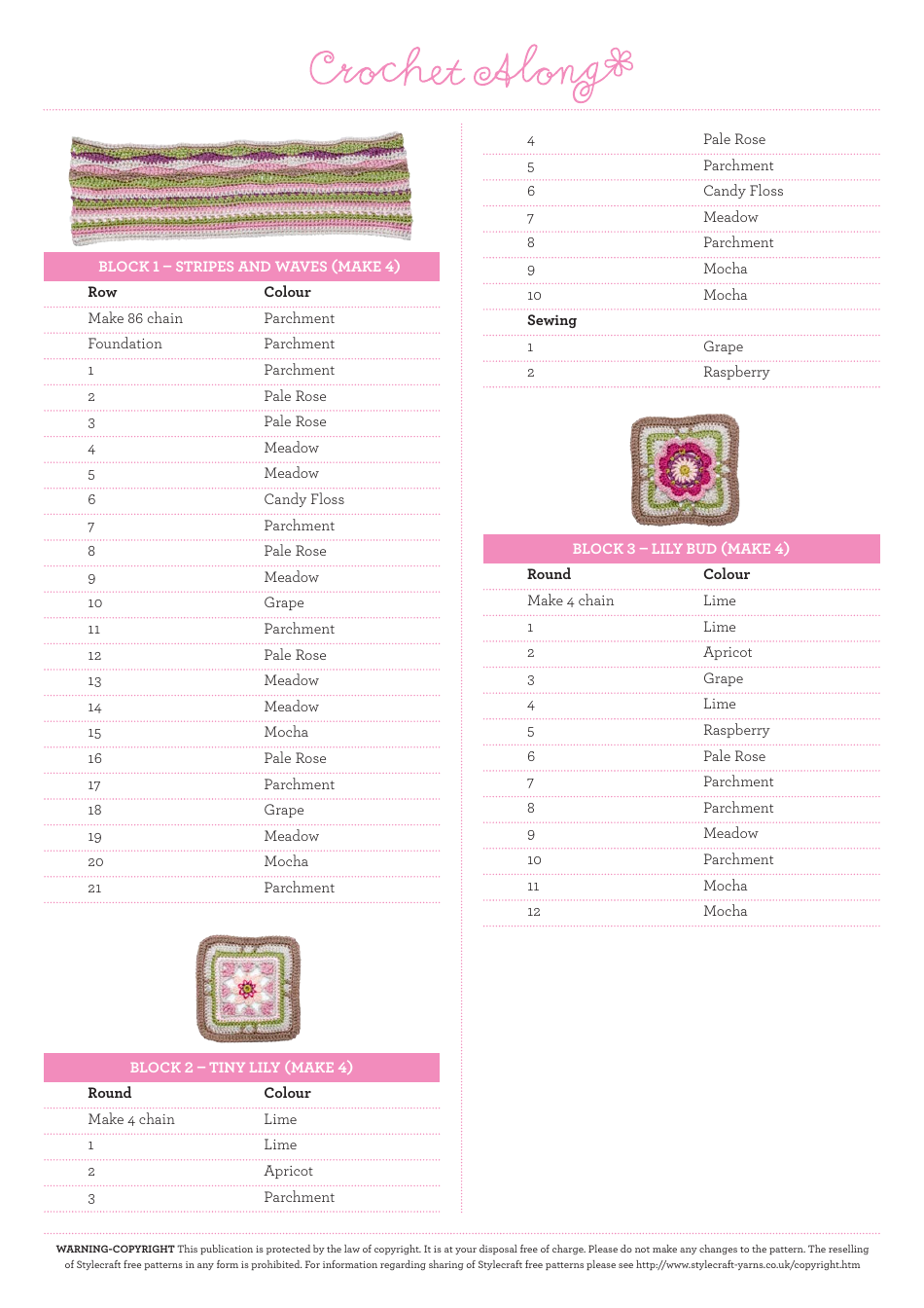 Lily Pond Cherry Blossoms Blanket Crochet Pattern, Page 3