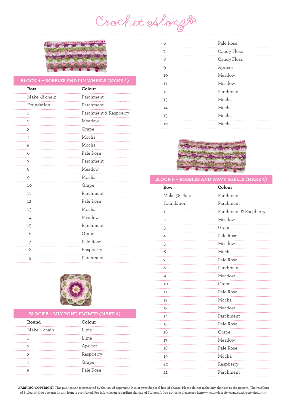 Lily Pond Cherry Blossoms Blanket Crochet Pattern, Page 4