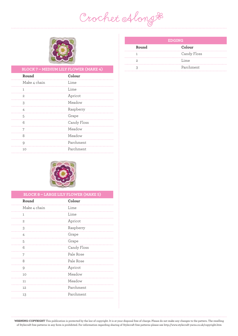 Lily Pond Cherry Blossoms Blanket Crochet Pattern, Page 5