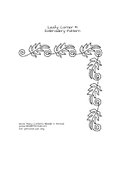 Document preview: Leafy Corner Embroidery Pattern