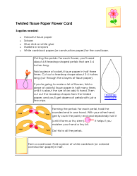 Document preview: Twisted Tissue Paper Flower Card Template
