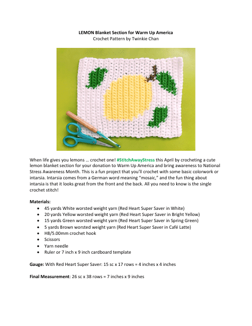 Lemon Blanket Section Crochet Pattern - Image Preview