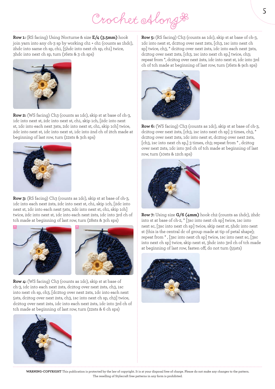 Dahlia Bud Block Crochet Template, Page 6