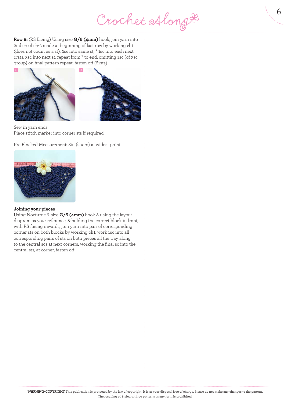 Dahlia Bud Block Crochet Template, Page 7