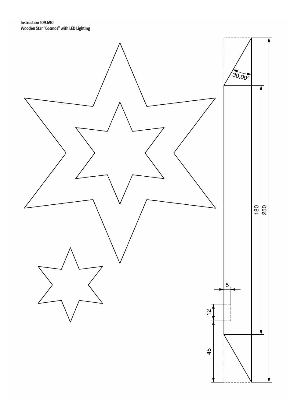 Wooden Star With Led Lighting Template, Page 5