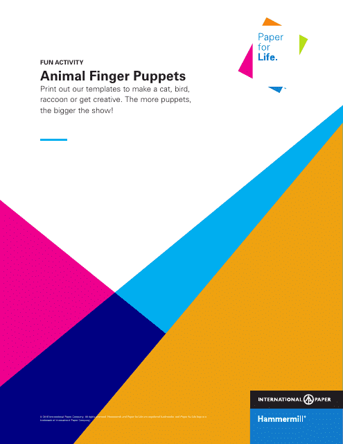 Animal Finger Puppet Templates - Make your own fun and creative animal finger puppets with our free and easy-to-use templates! Enjoy crafting with your family or in the classroom with these adorable animal designs provided by International Paper Company.