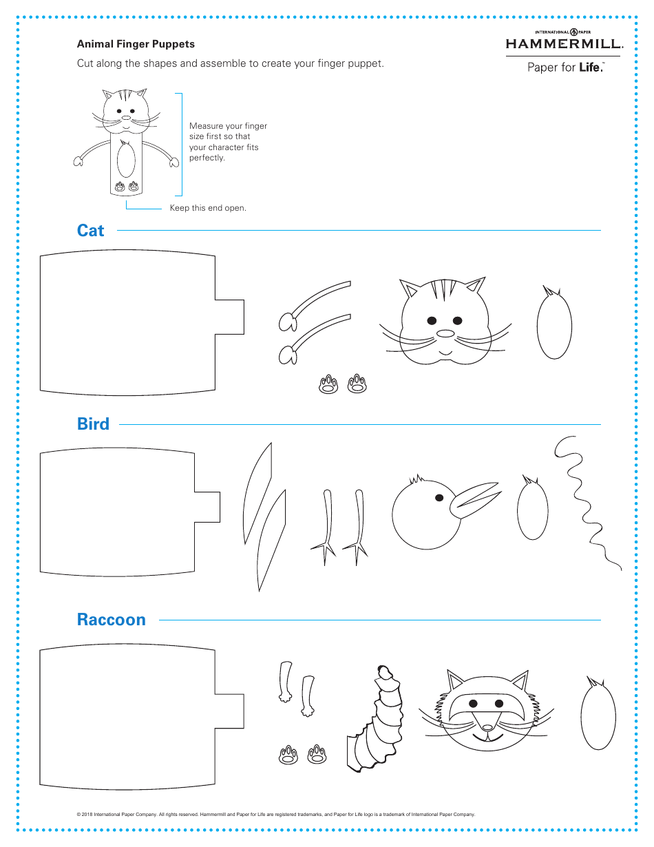 Animal Finger Puppet Templates - International Paper Company, Page 3