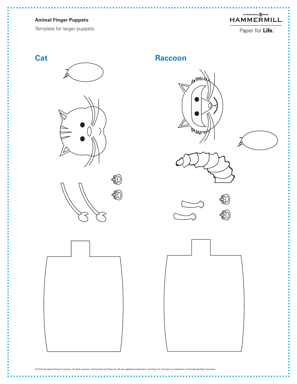 Animal Finger Puppet Templates - International Paper Company, Page 4