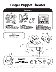 Document preview: Finger Puppet Theater Templates
