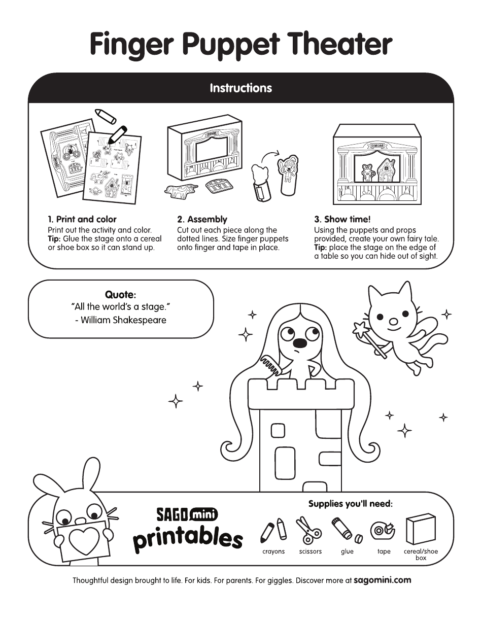 Finger Puppet Theater Templates, Page 1